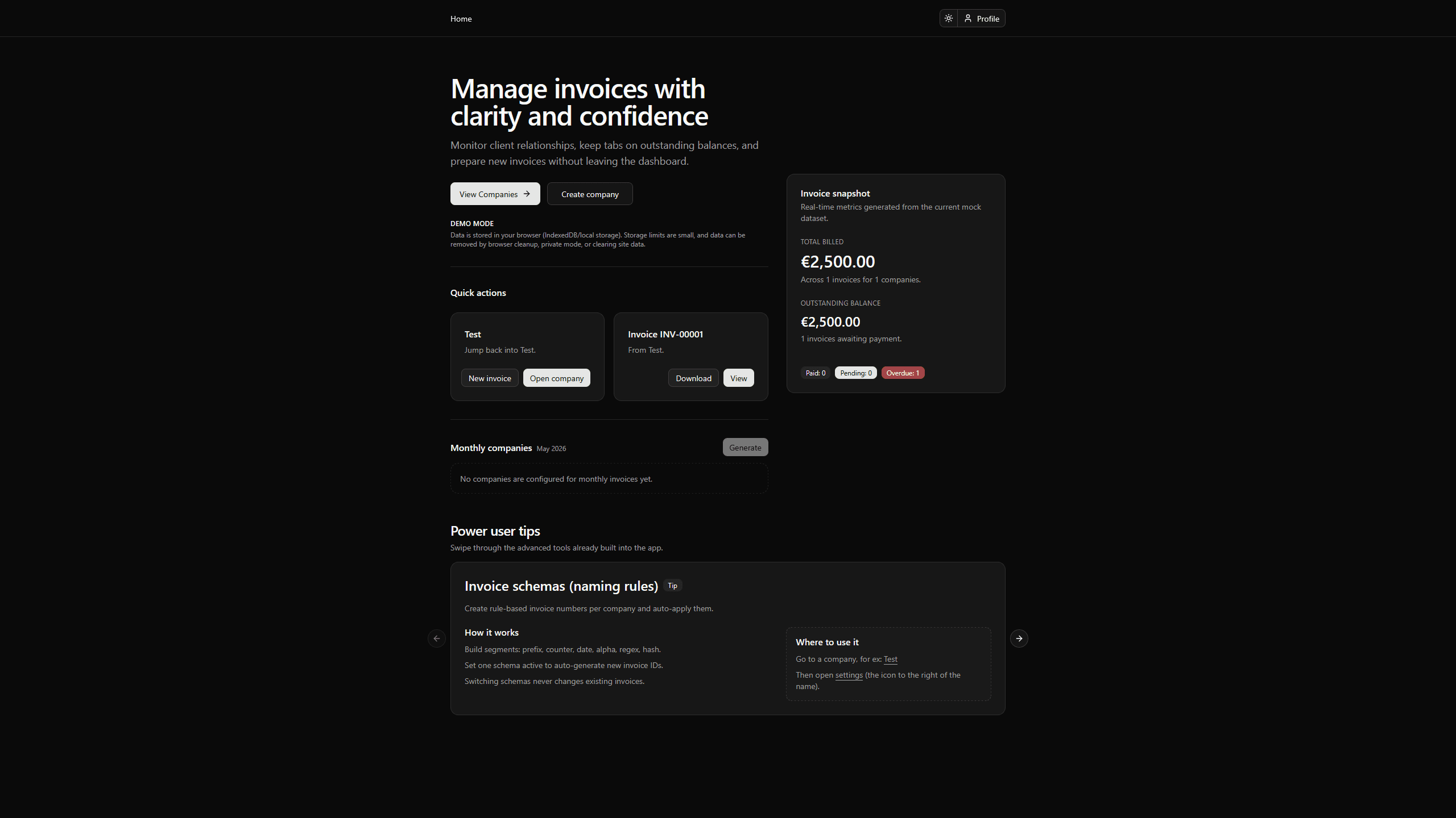 Invoice Generator screenshot